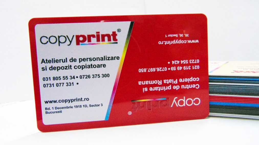 carte de vizita plastic rosu